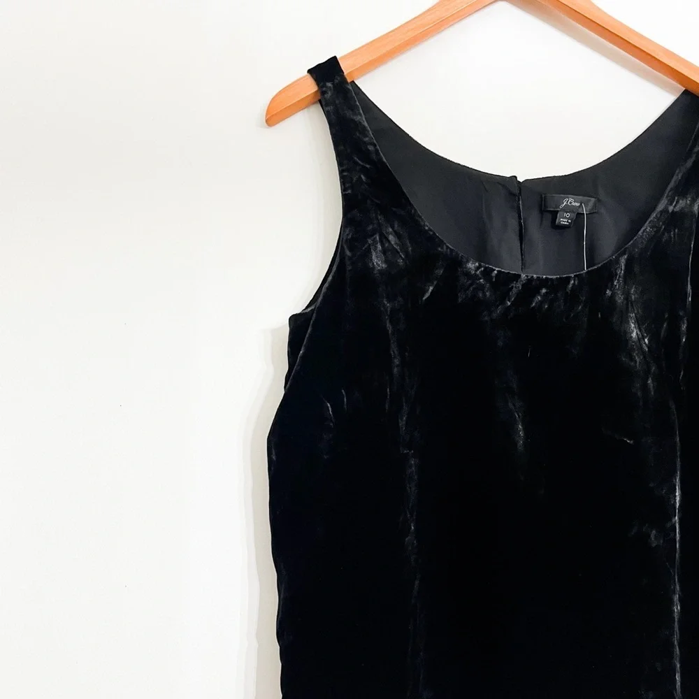 J.Crew Women’s Velvet Black Tank Top Size 10 Fully Lined‎